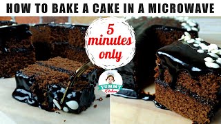 How to Bake a Cake in a Microwave Oven  Microwave Chocolate Cake with Rich Chocolate Frosting [upl. by Nywloc]