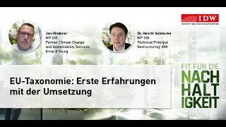 12 EUTaxonomie Erste Erfahrungen mit der Umsetzung [upl. by Phila]