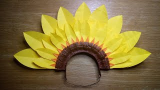 DIY FLOWER HEADDRESS SUNFLOWER FESTIVAL HEADPIECE [upl. by Range324]