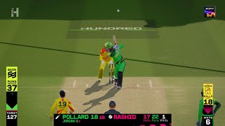 Kieron Pollard 5 Sixes VS Rashid Khan 2024  THE HUNDRED  Cricket 24  BroDow Gaming BG [upl. by Oer994]