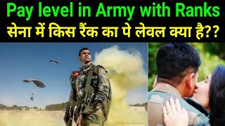 Pay level in Armyतीनों सेनाओं के रैंक वाइज पे लेवल जानेPay level kya hota h IndianDefenceForce [upl. by Held244]