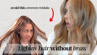 How to Lighten Hair the Right Way  Avoid Brass Orange Tones [upl. by Aihsekel]