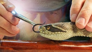 A Tongue for Wood Carved Rattlesnake Walking Stick 81 [upl. by Bolanger592]