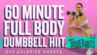 60 Minute Dumbbell HIIT Workout 🔥Burn 645 Calories 🔥Sydney Cummings [upl. by Kolnos58]