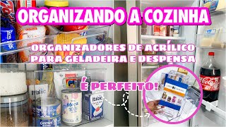 ORGANIZAÇÃO DA COZINHA COM ACRÍLICOS ORGANIZADORES PARA GELADEIRA E ARMÁRIO [upl. by Neile]