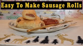 SAUSAGE ROLLS PUFF PASTRY RECIPE  QUICK AND EASY TO MAKE  BAKE WITH ME [upl. by Akienom]