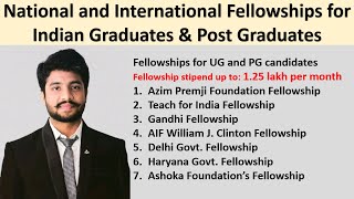 Fellowships Opportunity for Indian UG amp PG Youths  Top 10 National International Funded Internships [upl. by Odraboel760]