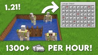 Minecraft 121 Easy IRON Farm Tutorial  1300 Per Hour [upl. by Bovill]