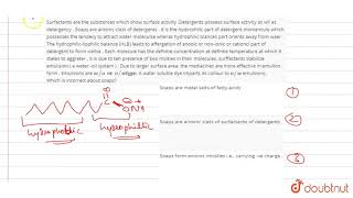 Surfactants are the substances which show surface activity Detergents possess surface activtiy [upl. by Behl]