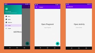 Android Studio Navigation Drawer With Fragment and Activity  Custom Navigation Drawer [upl. by Ianaj]