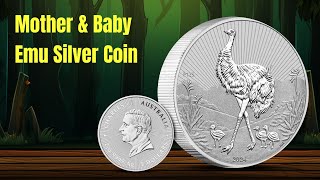 2024 Perth Mint Emu Coin Mother amp Baby Bond in 2 oz Silver Piedfort BU [upl. by Rickart]