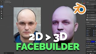 2D TO 3D FACEBUILDER IN BLENDER [upl. by Suivatnod]