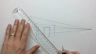 Perspektivtegning  hus i topunktsperspektiv [upl. by Naiva892]