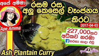 ✔ අලු කෙසෙල් වෑංජනය කිරට  Alu kesel kirata  Ash plantain curry recipe by Apé Amma [upl. by Ahsert]