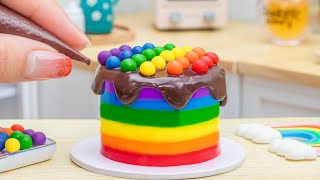 Delicious Melted Chocolate Cake 🌈💖 Tutorial Miniature Rainbow Cake By Toco Dessert [upl. by Lecroy]