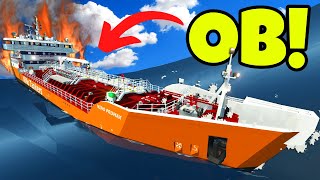 Oil Tanker Ship Sinks in a Whirlpool Natural Disaster in the Stormworks Multiplayer [upl. by Nahtanaoj]