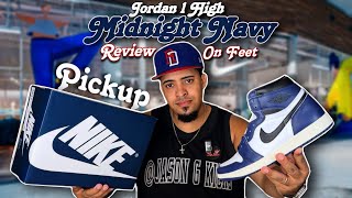 Jordan 1 Midnight Navy  Pickup Review amp On Feet  Comparisons [upl. by Londoner]