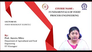 Lecture 3FOOD RHEOLOGY Contd [upl. by Merriman]