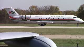 102124 KAZO Air Wisconsin Bombardier CRJ200 Landing [upl. by Belva]