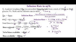 Calculating Infusion Rates in mlh [upl. by Alpers]