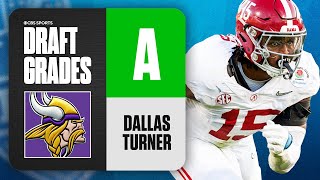 2024 NFL Draft Grades Vikings select Dallas Turner No 17 Overall  CBS Sports [upl. by Airrat]