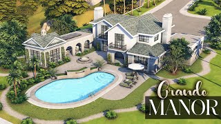 GRANDE MANOR  Luxury Estate in the Hills  Pool Fitness Room Garage  The Sims 4 CC Speed Build [upl. by Wira]