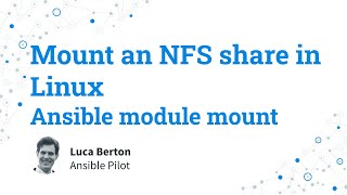 Mount an NFS share in Linux  Ansible module mount [upl. by Sulohcin]