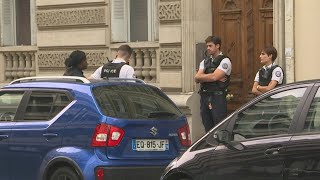 Police outside Jane Birkins apartment in Paris after her death  AFP [upl. by Nodmac]