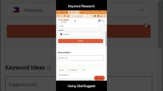 How to do keyword research using UberSuggest  Bisaya SEO Training [upl. by Llehsad423]