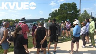 Free bike ride spotlights temporary art exhibits along Lady Bird Lake [upl. by Elurd]