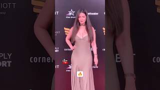 Riama Sen Flaunts Cleavage as she Graces the Red Carpet of Indian Sports Honours riamasen shorts [upl. by Atenaz]