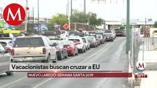 Largas filas en puentes fronterizos de Nuevo Laredo [upl. by Leoj]