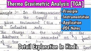 Thermo Gravimetric Analysis TGA Principle  TGA Curve  Instrumentation  Application Of TGA [upl. by Eillo]