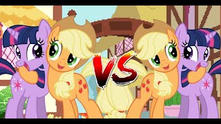 MUGEN Request 688 Twilight Sparkle and Applejack VS Applejack and Twilight Sparkle [upl. by Ferro]