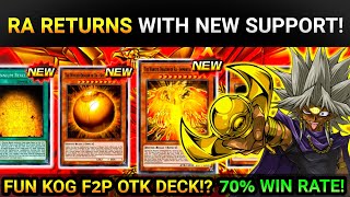 NEW F2P WINGED DRAGON OF RA DECK  70 WIN RATE IN KOG  FUN F2P OTK DECK Yugioh Duel Links [upl. by Latsyrcal]