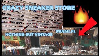 INSANE VINTAGE STORE  NEW SNEAKER SHOP IN MIAMI [upl. by Llehsyt210]