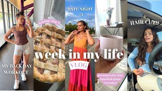 WEEK IN MY LIFE VLOG my back workout friend date hair cut childhood talks  making a peach pie [upl. by Franklyn]