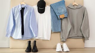 9 ITEMS 9 OUTFITS capsule wardrobe example [upl. by Ardnoyek]