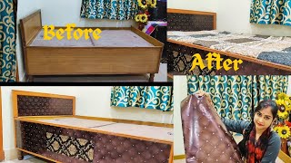 पुराने बेड को नया कैसे बनाएं  How to makeover old bed Only ₹300 oldtonew longview longviralvideo [upl. by Annaerb552]