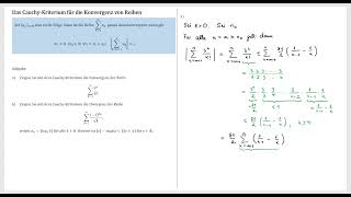 Das CauchyKriterium für die Konvergenz von Reihen [upl. by Aseefan]