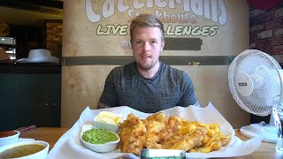 MASSIVE FISH AND CHIPS CHALLENGE CattlemansSteakhousePGN [upl. by Linette930]