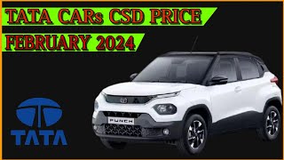 Tata cars CSD price February 2024  tata punch csd price 2024  tata Nexon CSD price 2024  CSD Cars [upl. by Ollecram]