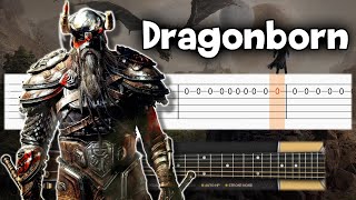 Skyrim Theme  Dragonborn  Guitar tutorial TAB [upl. by Amaryl]