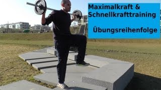 Maximalkraft amp Schnellkrafttraining  Übungsreihenfolge Trainingsplan Krafttraining Übungen [upl. by Oakley833]