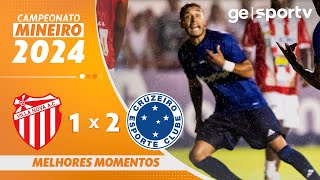 VILLA NOVA 1 X 2 CRUZEIRO  MELHORES MOMENTOS  CAMPEONATO MINEIRO 2024  geglobo [upl. by Lavoie]