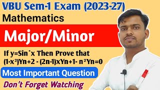 VBU NEP UG Sem1 202327 MajorMinor Maths Important Question [upl. by Pitarys]