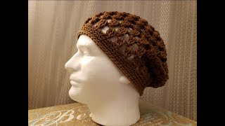 The Cluster Stitch Hat Crochet Tutorial [upl. by Ardnait788]