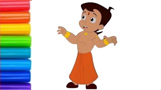 Chhota bheem🤓 drawing  cute chhota bheem drawing  easy drawing  colorfully💙❤💚 drawing [upl. by Blank]