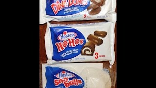 Hostess Ding Dongs Ho Hos amp Sno Balls Review [upl. by Sackman]