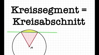 Kreis 13  Kreissegment aka Kreisabschnitt [upl. by Zeuqcaj]